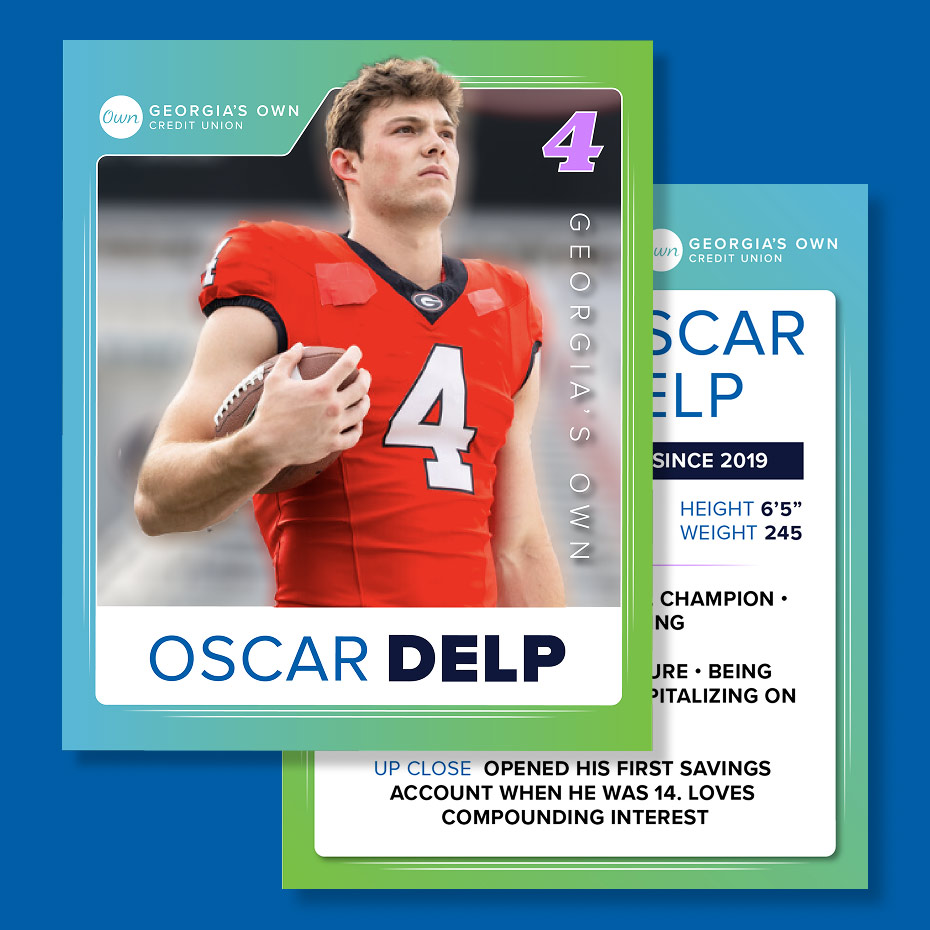 A GOCU branded Oscar Delp trading card