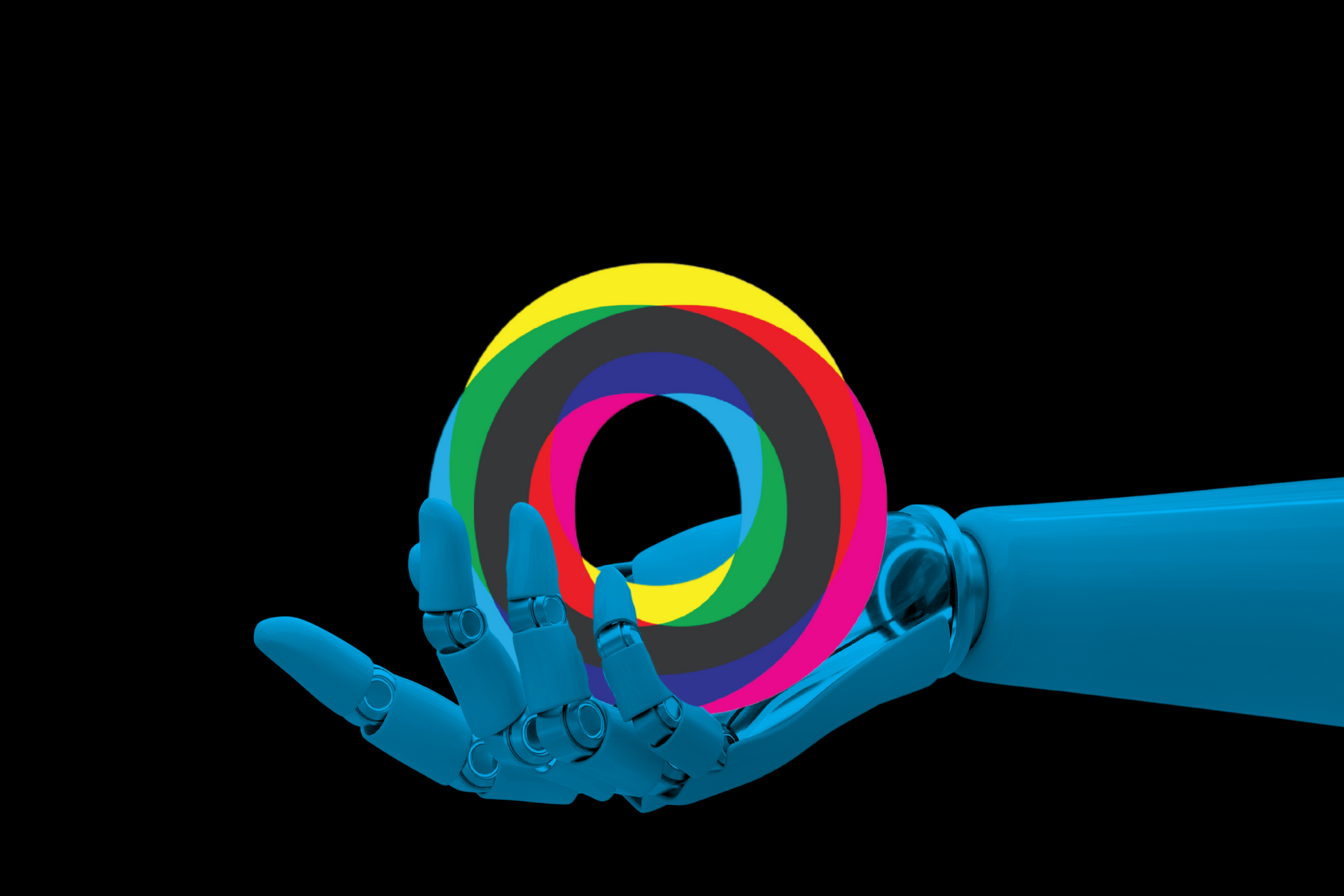 Robot hand holding Morrison "O".