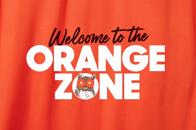 Orange banner with text “Welcome to the ORANGE ZONE.”